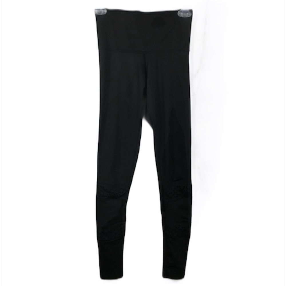HKMX by Hunkemoller Black High Waist Leggings Womens XS Yoga Stretch Perforated
